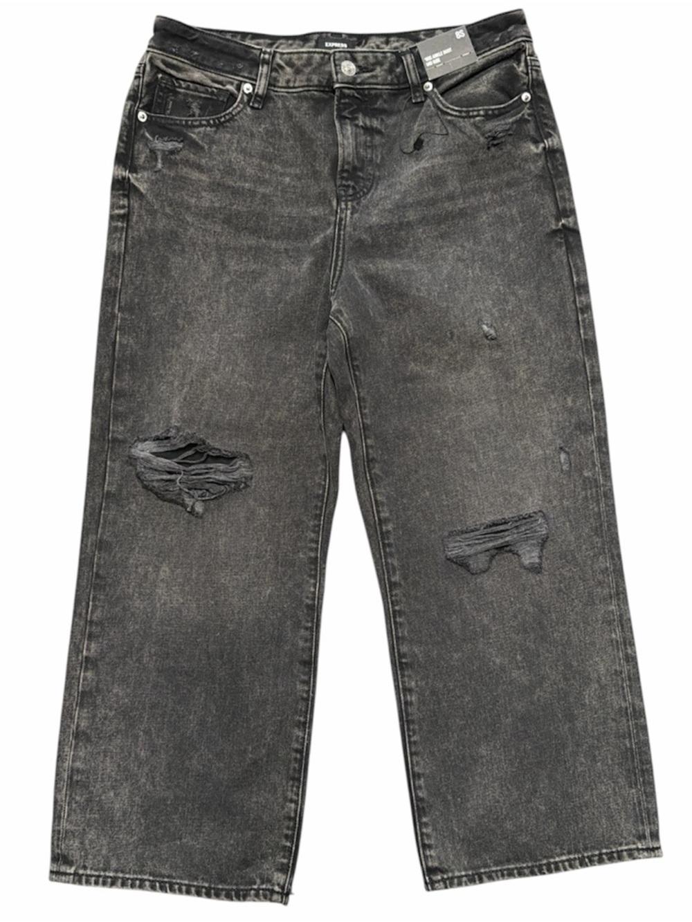 NWT Express 90’s Ankle Boot Mid-Rise Relaxed Distressed Jeans SZ 8/24L